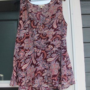 Peplum Patterned Shirt, Large